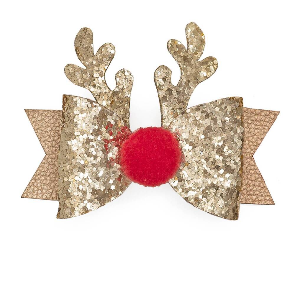 NEW SWEET WINK red nose reindeer headband in gold